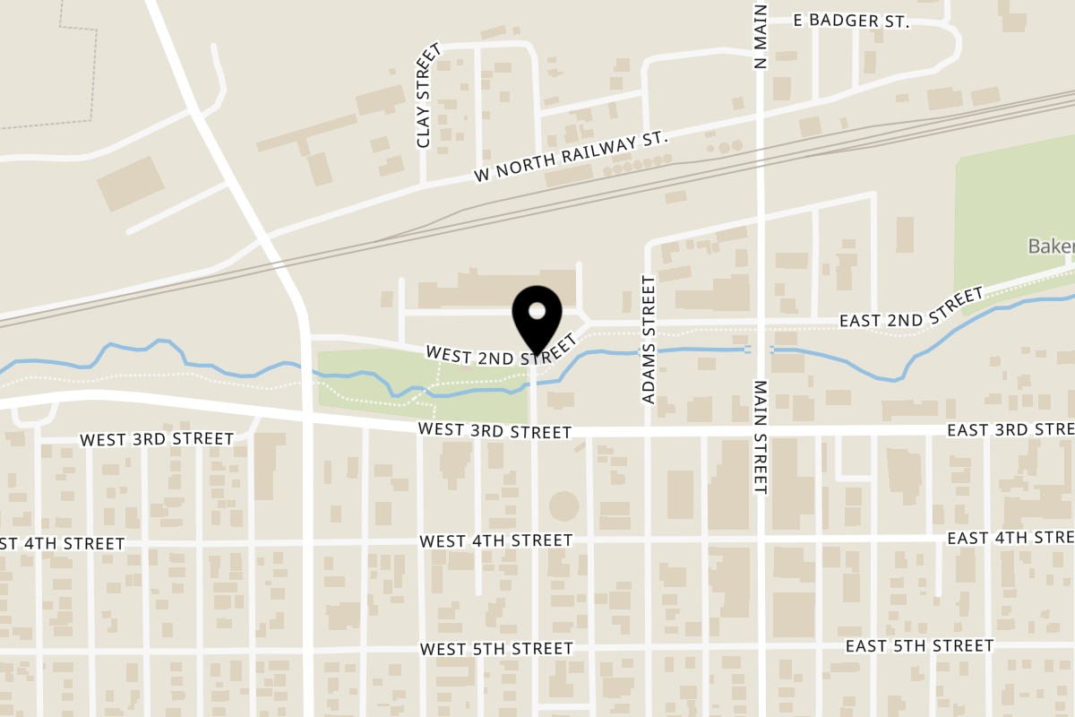 Map showing the location of Brewed Awakening Coffee and Bake Shop Brewed Awakening & Bake Shop - Ray on W 2nd St in Wray